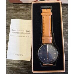 New Lavaredo Ultra Thin Brown/Blue Face Mens Quartz Wristwatch